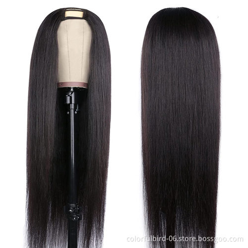 Brazilian Straight U Part Wig Human Hair with Clips Cheap Upart Human Hair Half Wigs for Black Women Remy hair